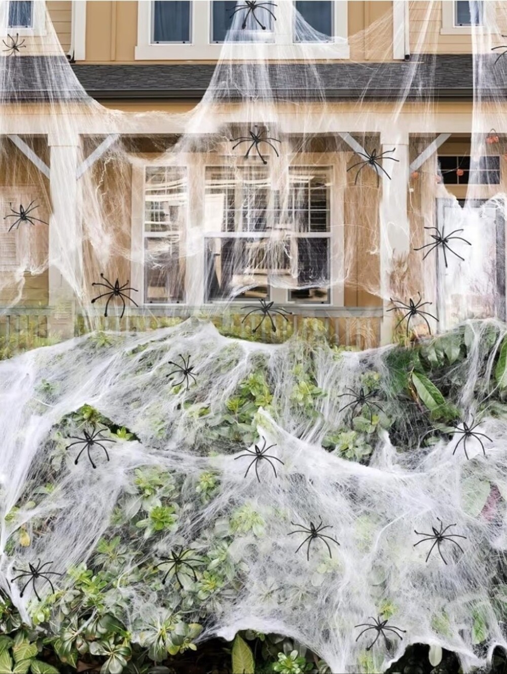 Holloween Spider Web Decorations 1400sqft web with 150 Fake Spiders